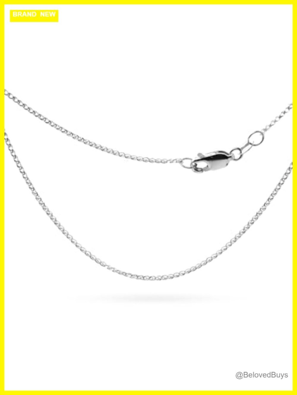 14K Solid White Gold Wheat Chain Necklace 18in Adjustable Made in Italy 1.1mm